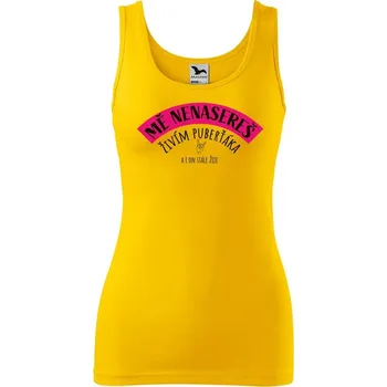 Dámské tričko DOBRÝ TRIKO Vtipné dámské tílko s potiskem Živím puberťáka Velikost: XL, Barva: Žlutá