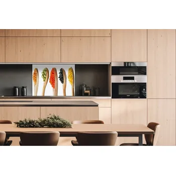 Obklad DIMEX | Dibond za kuchyňskou linku DBW-08060-005 | 80 x 60 cm | Dřevěné lžičky + Dibond deska za kuchyňskou linku DIMEX v rozměru 80 x 60 cm, motiv Dřevěné lžičky