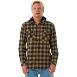 Rip curl pánská košile Grunter Flannel Washed Moss | Černá | Velikost M | 100% bavlna