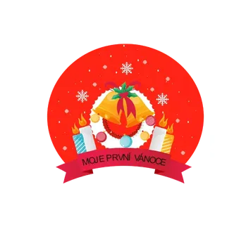 Nášivka NAŽEHLOVAČKA - Moje první vánoce červený zvonek