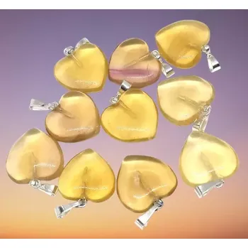 Přívěsek Fluoritové srdíčko AA velké 2 cm, žluté