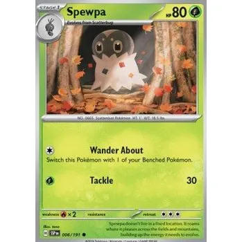 Sběratelská karetní hra Pokémon SSP 006/191 Spewpa - Surging Sparks Stav: Near Mint, Verze: NORMAL