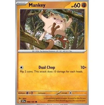 Sběratelská karetní hra Pokémon SSP 098/191 Mankey - Surging Sparks Stav: Near Mint, Verze: REVERSE HOLO