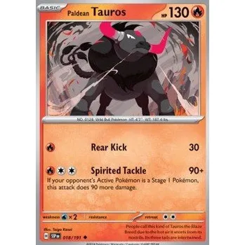 Sběratelská karetní hra Pokémon SSP 018/191 Paldean Tauros - Surging Sparks Stav: Near Mint, Verze: REVERSE HOLO