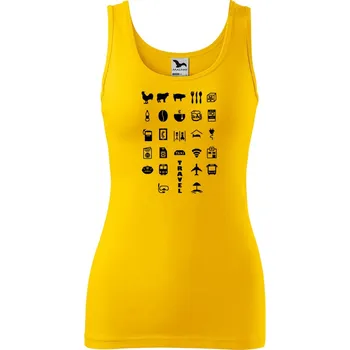 Dámské tričko DOBRÝ TRIKO Dámské tílko s potiskem Travel Velikost: L, Barva: Žlutá