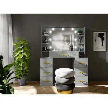 Toaletní stolek ArtMadex Toaletní stolek HOLLYWOOD šedá