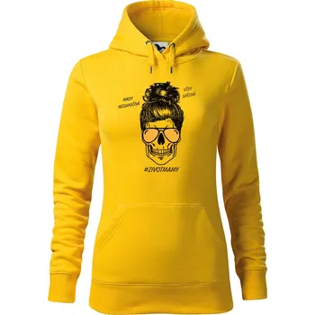 Dámská mikina DOBRÝ TRIKO Dámská mikina s potiskem Život mámy Velikost dámské mikiny: L, Barva: Žlutá