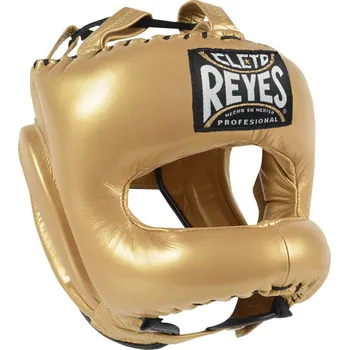 Chránič hlavy na box a bojový sport Helma Cleto Reyes s "V" rámem - zlatá