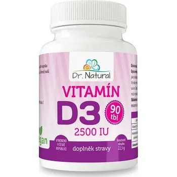 Dr.Natural Vitamín D3 2500 IU 90 tbl. Doplněk stravy
