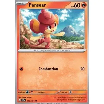 Sběratelská karetní hra Pokémon SSP 022/191 Pansear - Surging Sparks Stav: Near Mint, Verze: REVERSE HOLO