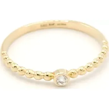 Prsten Zlatý prsten kroužek s kuličkami a zirkonem 0,85g