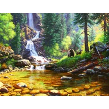 Diamantové malování Diamantové malování/Huacan - Vodopád v lese