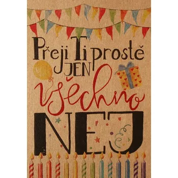 Přáníčko BeBechy - recyklovaný papír - Nej