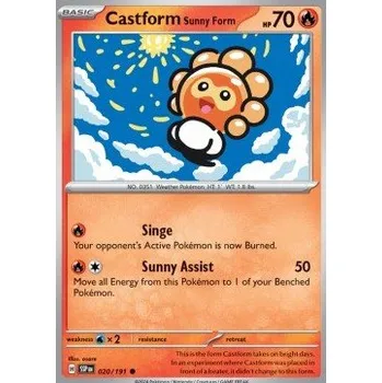 Karetní hra Pokémon SSP 020/191 Castform Sunny Form - Surging Sparks Stav: Near Mint, Verze: REVERSE HOLO