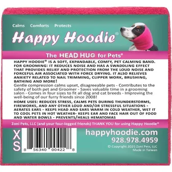 Obleček pro psa Happy Hoodie - uklidňující čelenka pro psy a kočky Barva: Růžová, Velikost: XS ochrana sluchu pro zvířata