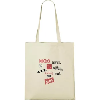 Nákupní taška DOBRÝ TRIKO Bavlněná taška s potiskem Šéf Barva: Natural
