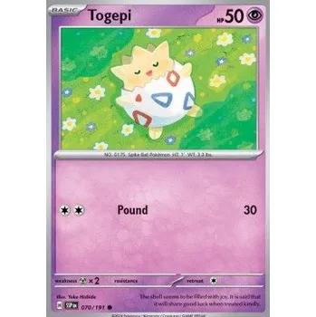 Karetní hra Pokémon SSP 070/191 Togepi - Surging Sparks Stav: Near Mint, Verze: REVERSE HOLO
