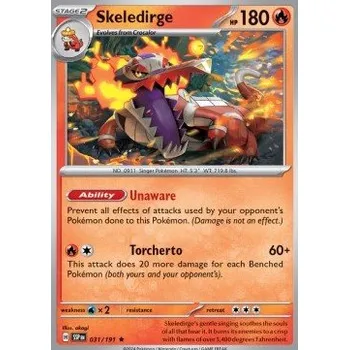 Sběratelská karetní hra Pokémon SSP 031/191 Skeledirge - Surging Sparks Stav: Near Mint, Verze: HOLO