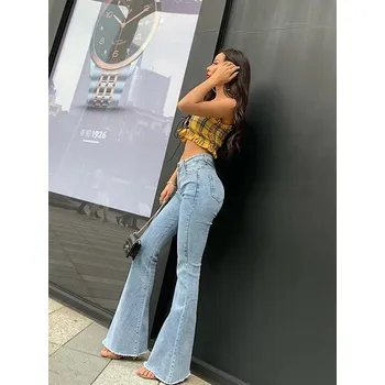 Dámské džíny Dámské zvonové džíny Barva: Světle Modrá, Velikost: S