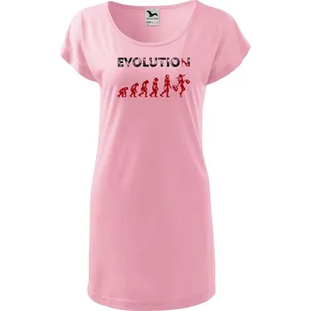 DOBRÝ TRIKO Dámské tričko/šaty Evoluce nákupy Velikost: XS, Barva: Růžová