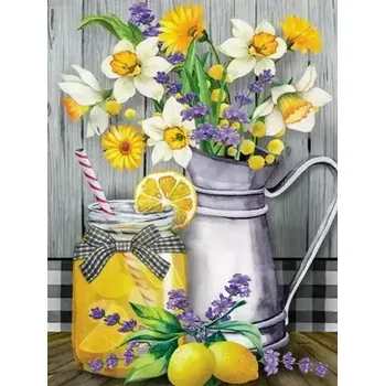 Diamantové malování Diamantové malování/Huacan - Narcisky a citrony