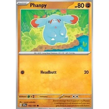 Karetní hra Pokémon SSP 102/191 Phanpy - Surging Sparks Stav: Near Mint, Verze: REVERSE HOLO