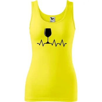 Dámské tričko DOBRÝ TRIKO Dámské tílko s potiskem Tep srdce víno Velikost: XL, Barva: Citrónová