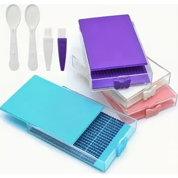 Diamantové malování Diamantové malování - Multifunkční krabička na kamínky - růžová