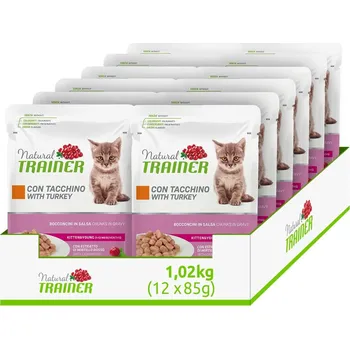 Krmivo pro kočku 12x Kapsička Trainer Natural CAT KITTEN&YOUNG krůta 85g