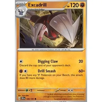 Sběratelská karetní hra Pokémon SSP 109/191 Excadrill - Surging Sparks Stav: Near Mint, Verze: REVERSE HOLO