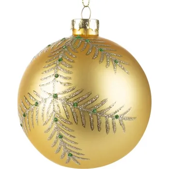 Vánoční ozdoba ArtFir Vánoční dekorace KOULE 145B | skleněná zlatá 8 cm