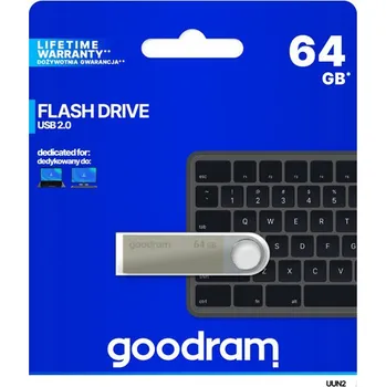 USB flash disk 64GB Goodram UUN2, USB flash disk 2.0, stříbrný