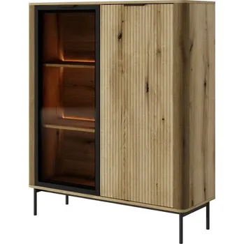 Obývací stěna ArtLas Vitrína WILLS nízká | s LED osvětlením