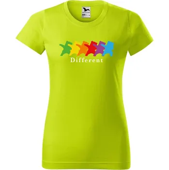 Dámské oblečení DOBRÝ TRIKO Dámské tričko s potiskem Different Barva: Limetková, Velikost: L