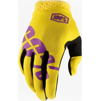 Moto oblečení Rukavice - 100% iTrack - žlutá S