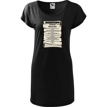 Dámské tričko DOBRÝ TRIKO Dámské tričko/šaty Pivní přikázání Velikost: S, Barva: Černá