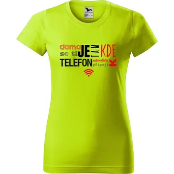 Dámské oblečení DOBRÝ TRIKO Dámské tričko s potiskem Wifi Barva: Limetková, Velikost: XL