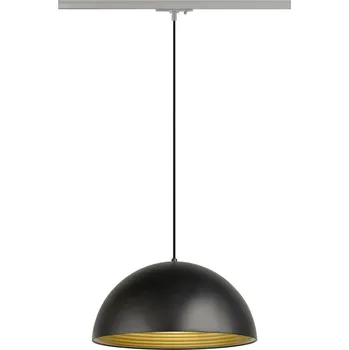 BIG WHITE (SLV) FORCHINI M 40 TRACK 1~ závěsné svítidlo, E27, délka závěsu 150cm, stříbrnošedý adaptér, 1x max. 40W, matná černá / matná zlatá 1008539