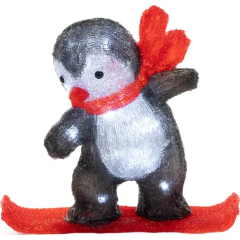 Vánoční dekorace Fééric Lights and Christmas Zimní LED dekorace, tučňák, 30,3 cm