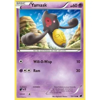Karetní hra Pokémon PLF 055/116 Yamask - Plasma Freeze Stav: Good, Verze: REVERSE HOLO