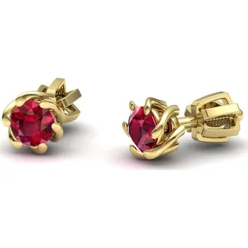 Náušnice Náušnice s rubínem na šroubek NK210013 Materiál: Bílé zlato 14kt