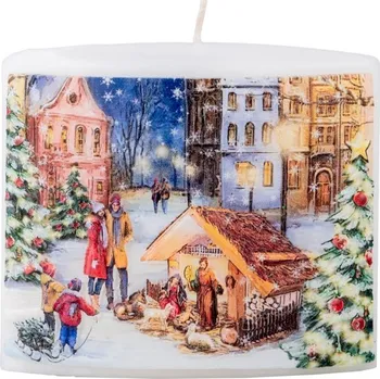 Elipsa 115x53x100mm Betlém+vánoční strom, svíčka 350 gram