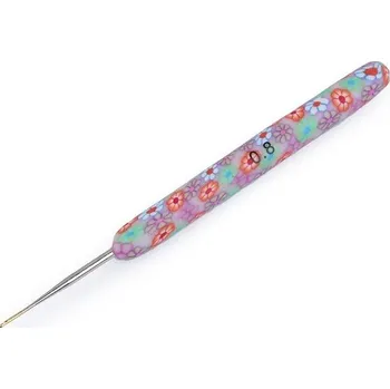 Galanterie Háček 0,8 mm, se silikonovou rukojetí, se zlatou špičkou