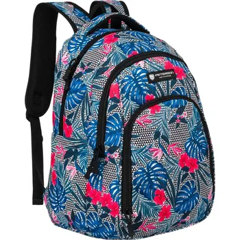 Velký, vícebarevný polyesterový školní batoh s USB portem Barva (Varianta): 8