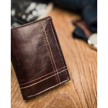 Malá peněženka pro muže z přírodní kůže Hlavní barva \ RFID ochrana: béžová \ ano