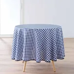 Douceur d'intérieur Kulatý ubrus VICHY, Ø 180 cm, kostkovaný, modrý