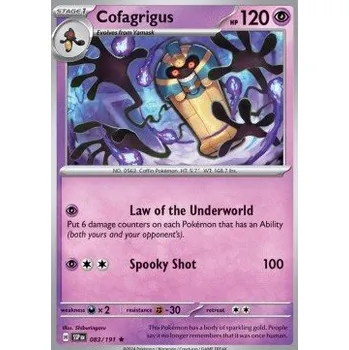 Sběratelská karetní hra Pokémon SSP 083/191 Cofagrigus - Surging Sparks Stav: Near Mint, Verze: REVERSE HOLO