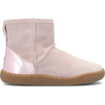 Dívčí zimní obuv Dětské Barefoot Zimní Zateplené Válenky GROUNDIES Mini Cozy Kids Růžové