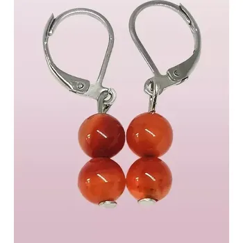 Náušnice Karneolové naušnice s chirurgickou ocelí