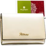 Klasická dámská peněženka z přírodní kůže na karabinu Barva: Béžová